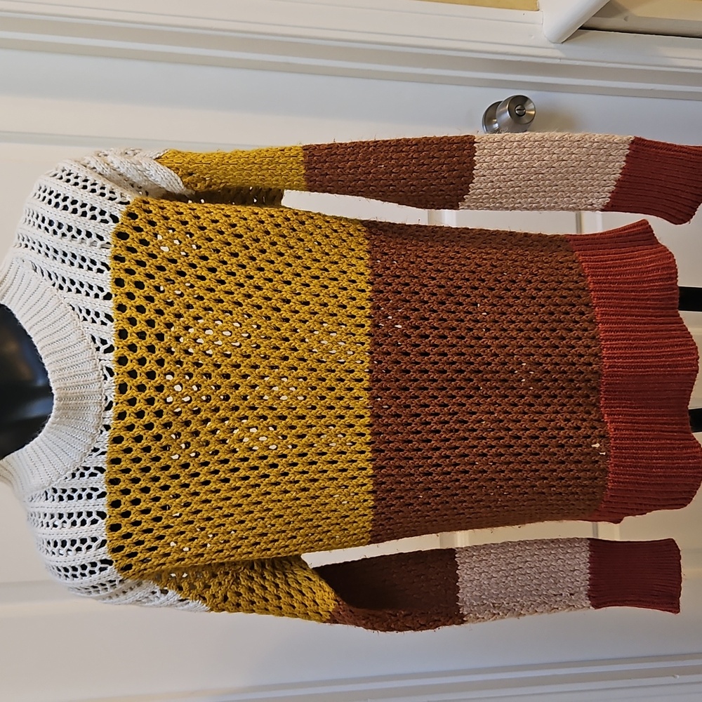 ALYA Multicolor Block Knit Women's Sweater - M